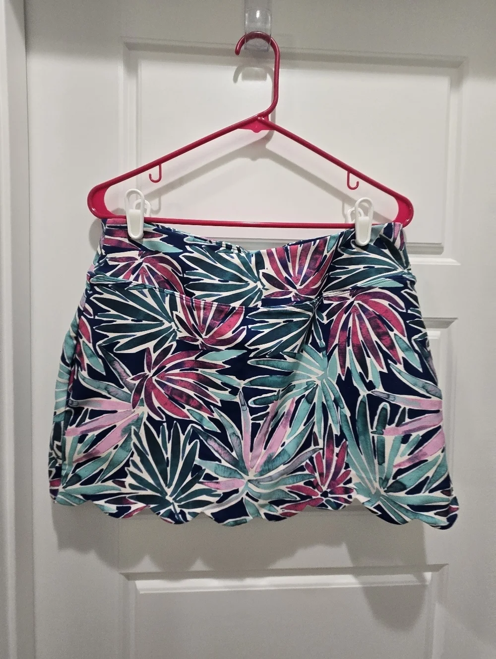 SIGRID OLSEN GOLF & TENNIS ATHLETIC SKORT SKIRT TROPICAL WOMEN LARGE POCKETS